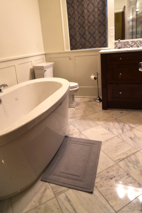 Polished marble.