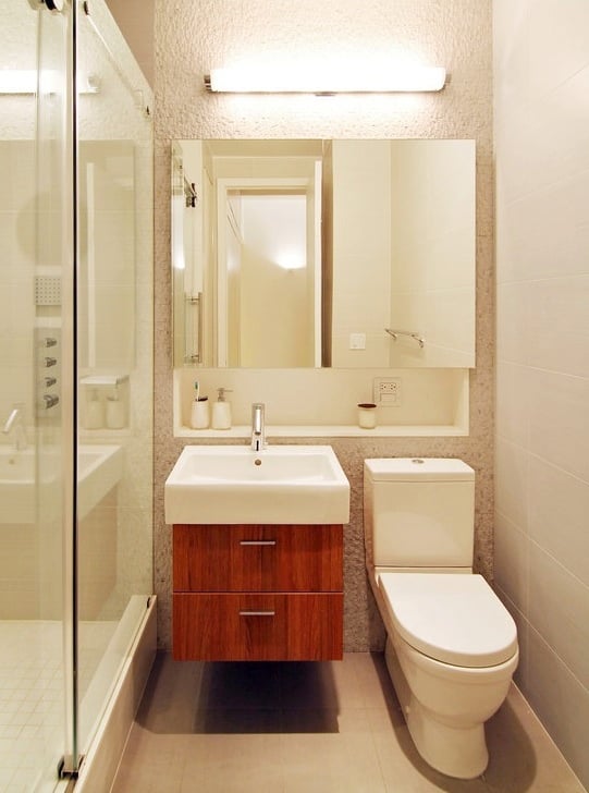 small bathroom oversized mirror